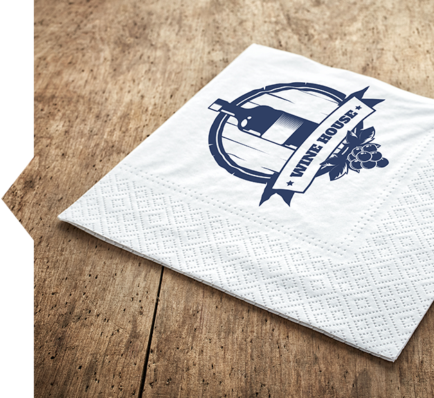 Recycled winery wine bar napkins
