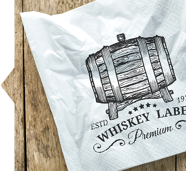 Printed restaurant and bar cocktail napkins