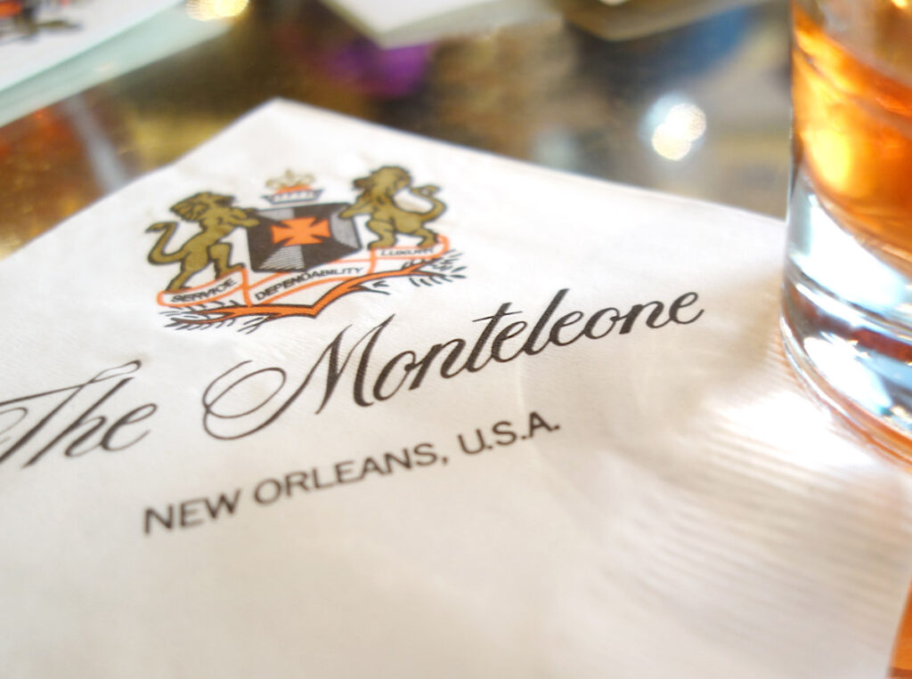 Eco-conscious custom printed personalized restaurant and bar cocktail napkin.
