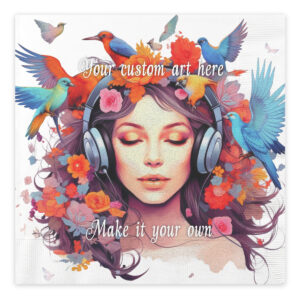 Personalized custom luncheon lunch napkins digital printed full bleed full coverage