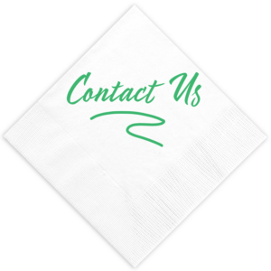 Contact us at b.e. green napkin company for help image