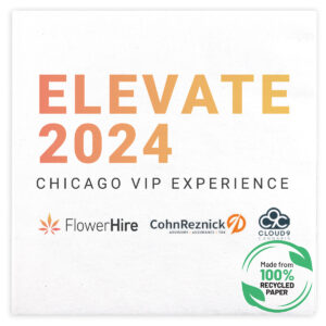 Eco-friendly branded napkins for a corporate event