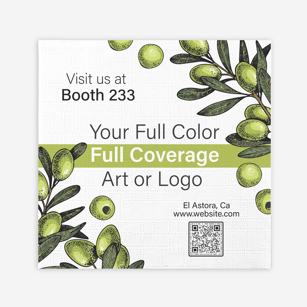 Personalized 100% recycled custom cocktail napkins