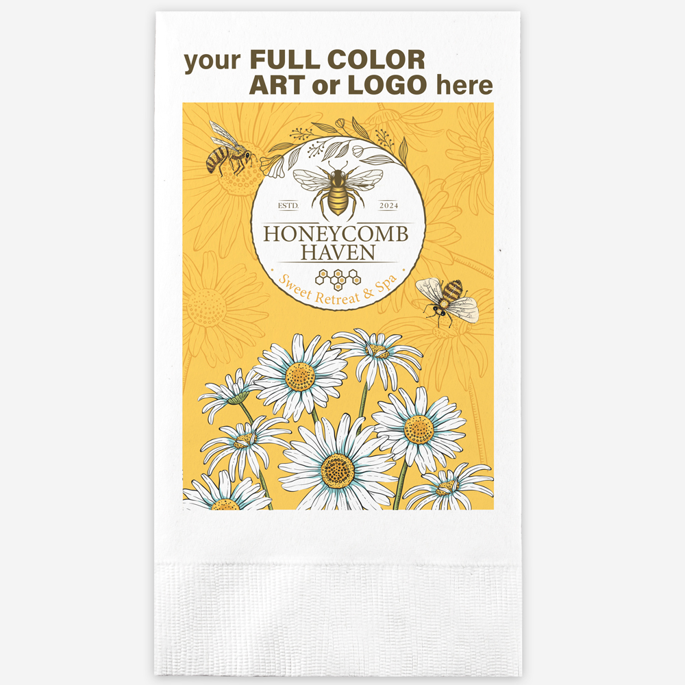 Personalized custom guest towel napkins recycled content