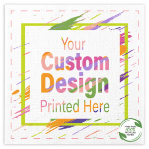 100% recycled custom cocktail napkins all over embossed. Your custom design printed here.