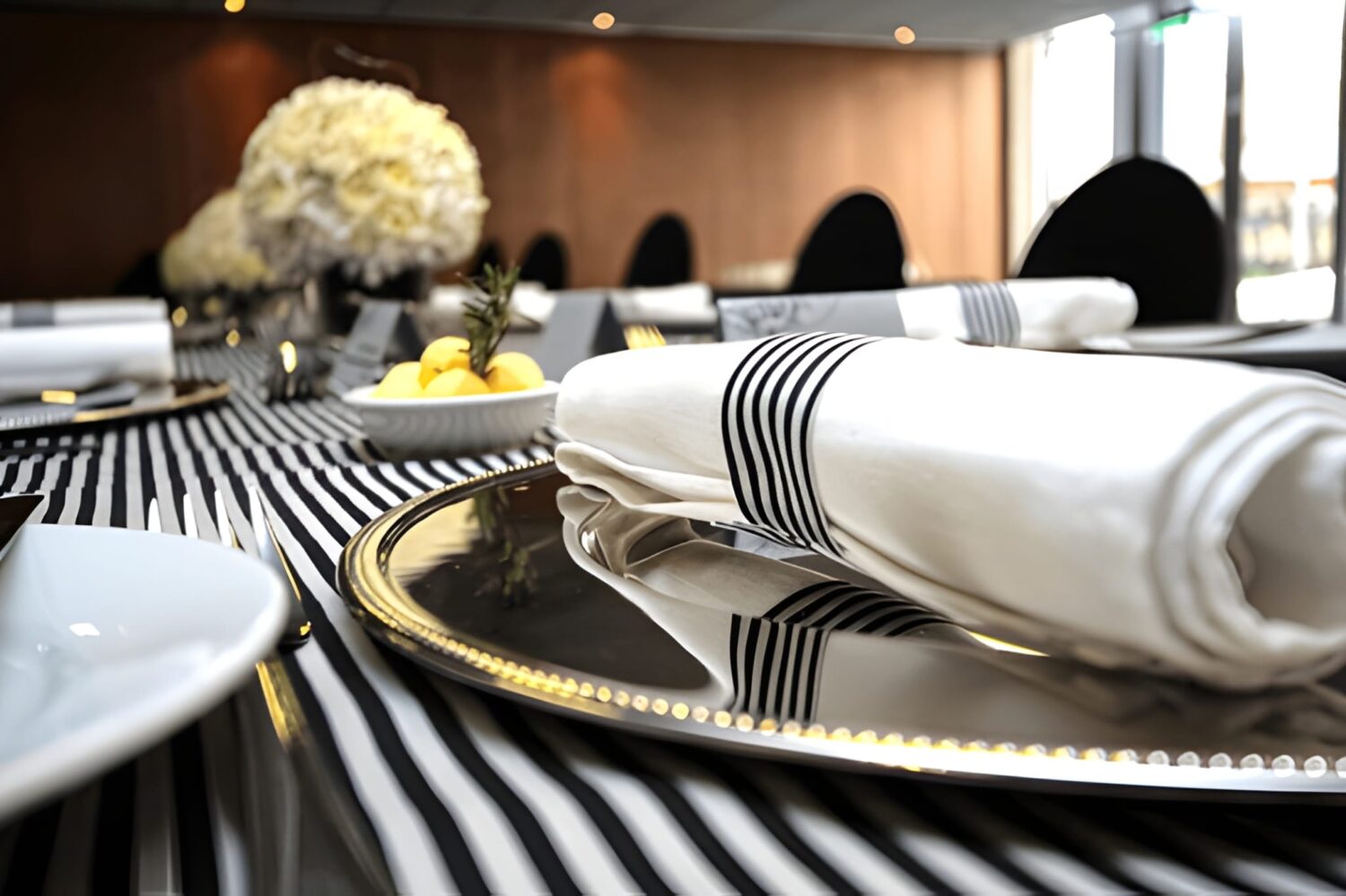 Well-Decorated Table With Paper Napkins