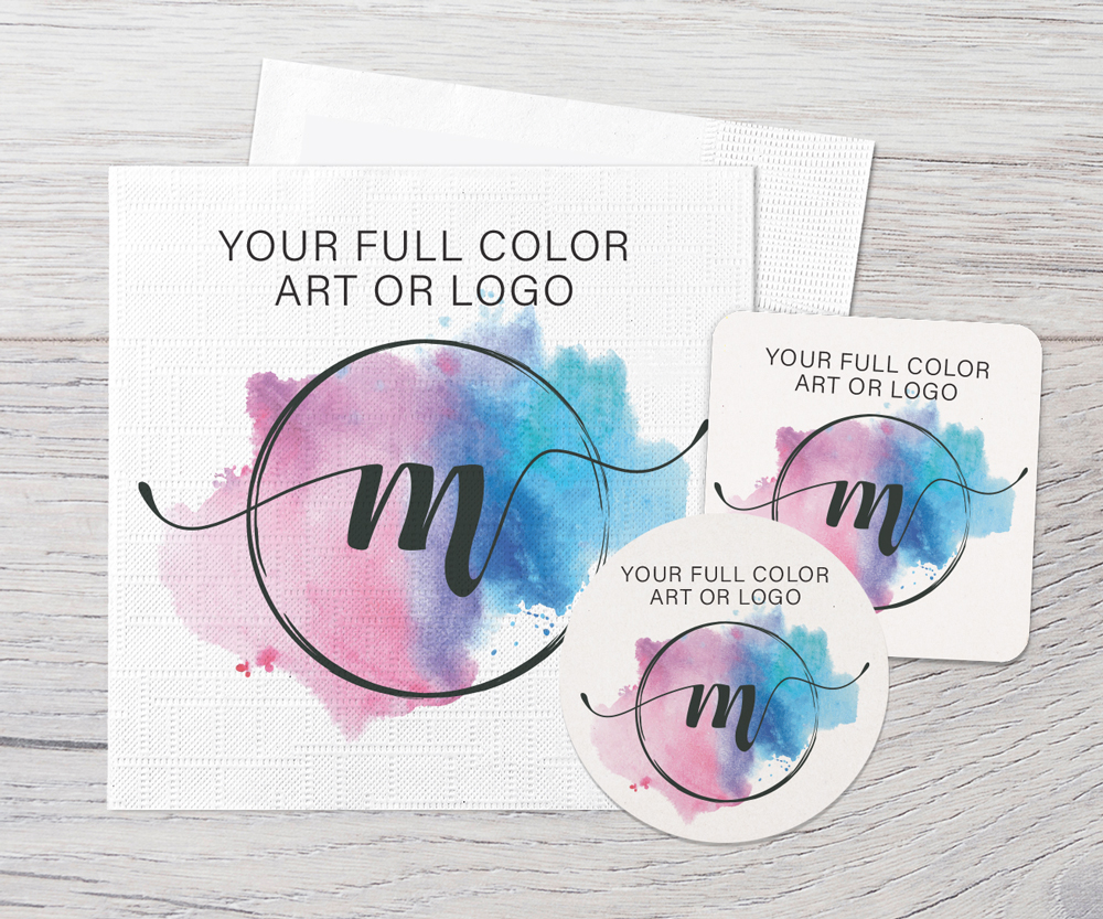 100% recycled cocktail napkins and coasters